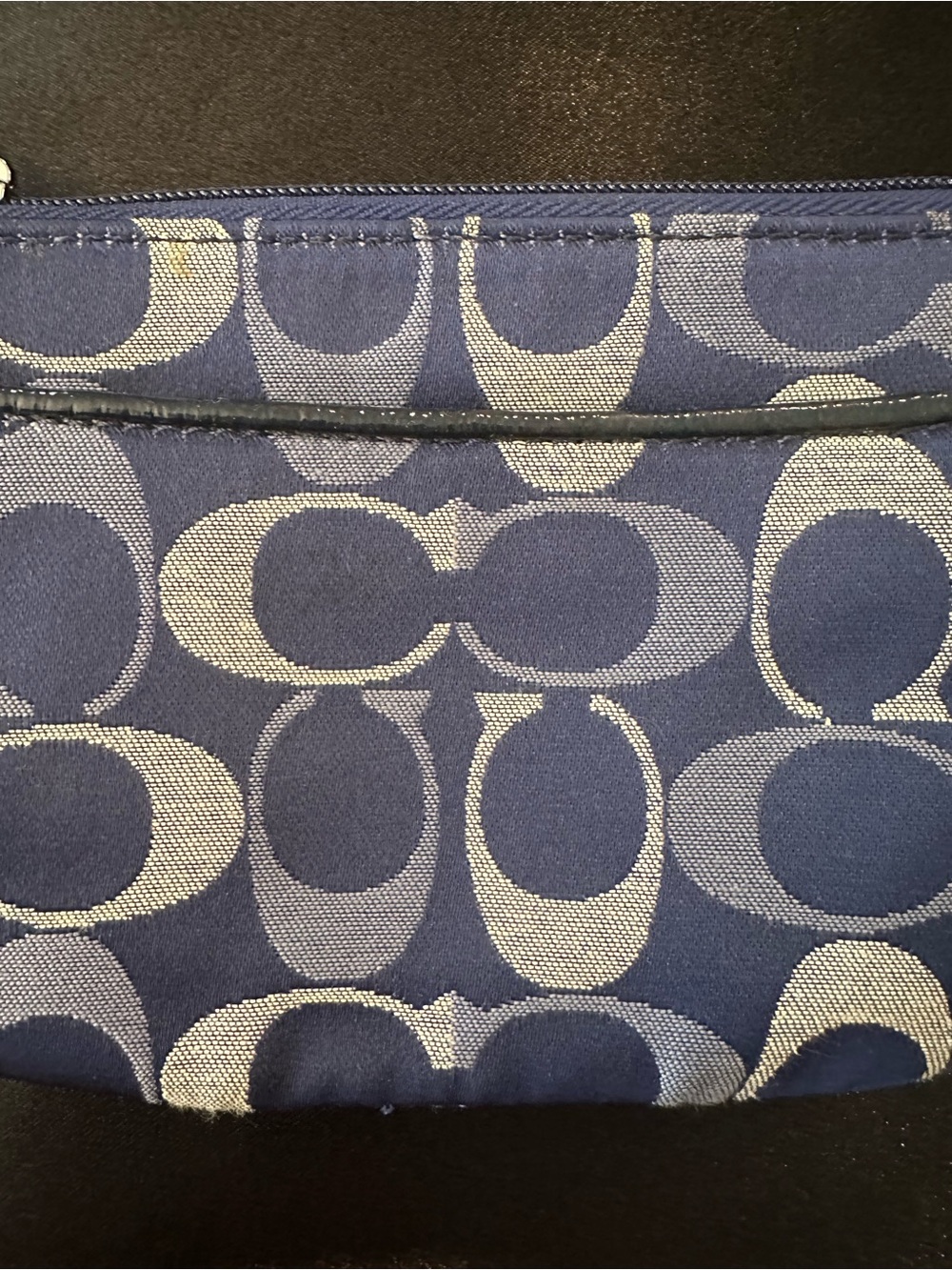 Coach Navy and Silver Signature Charm Wristlet - Picture 2 of 8